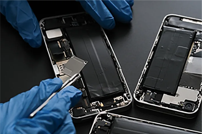 Electronic components arranged in a manufacturing context