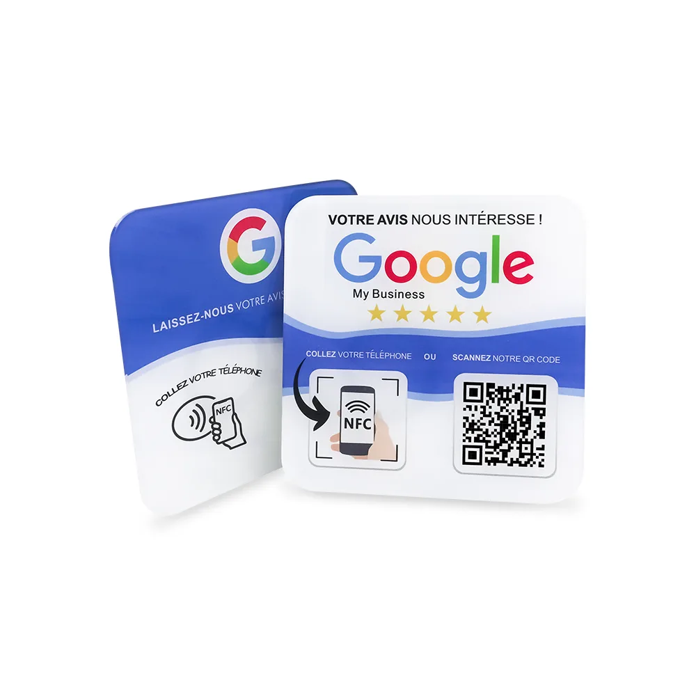 NFC Review Card Sticker – Acrylic & 3M adhesive – 213 – 120×120 mm product photograph