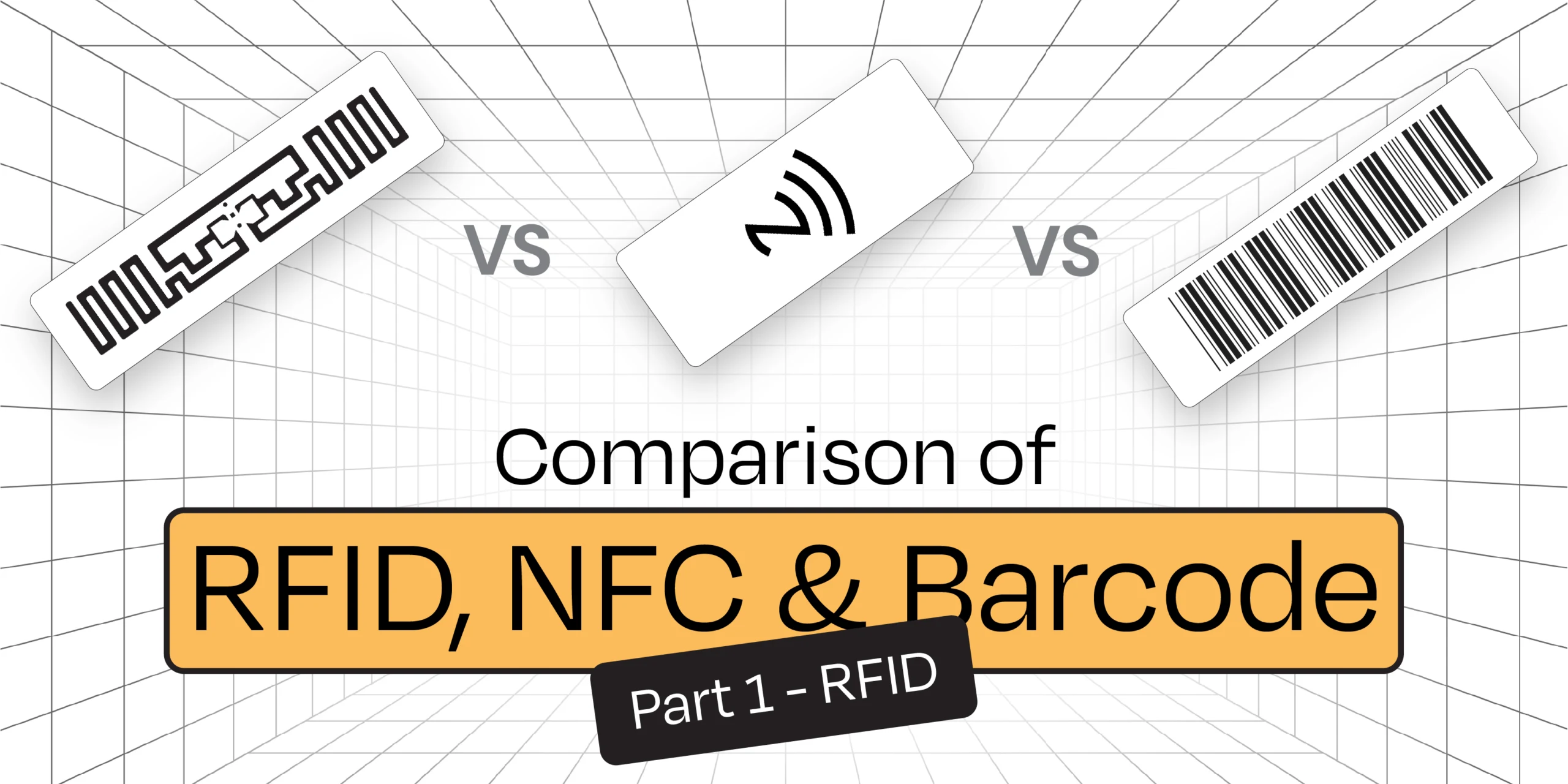 Illustrative comparison of RFID, NFC and barcode identification media